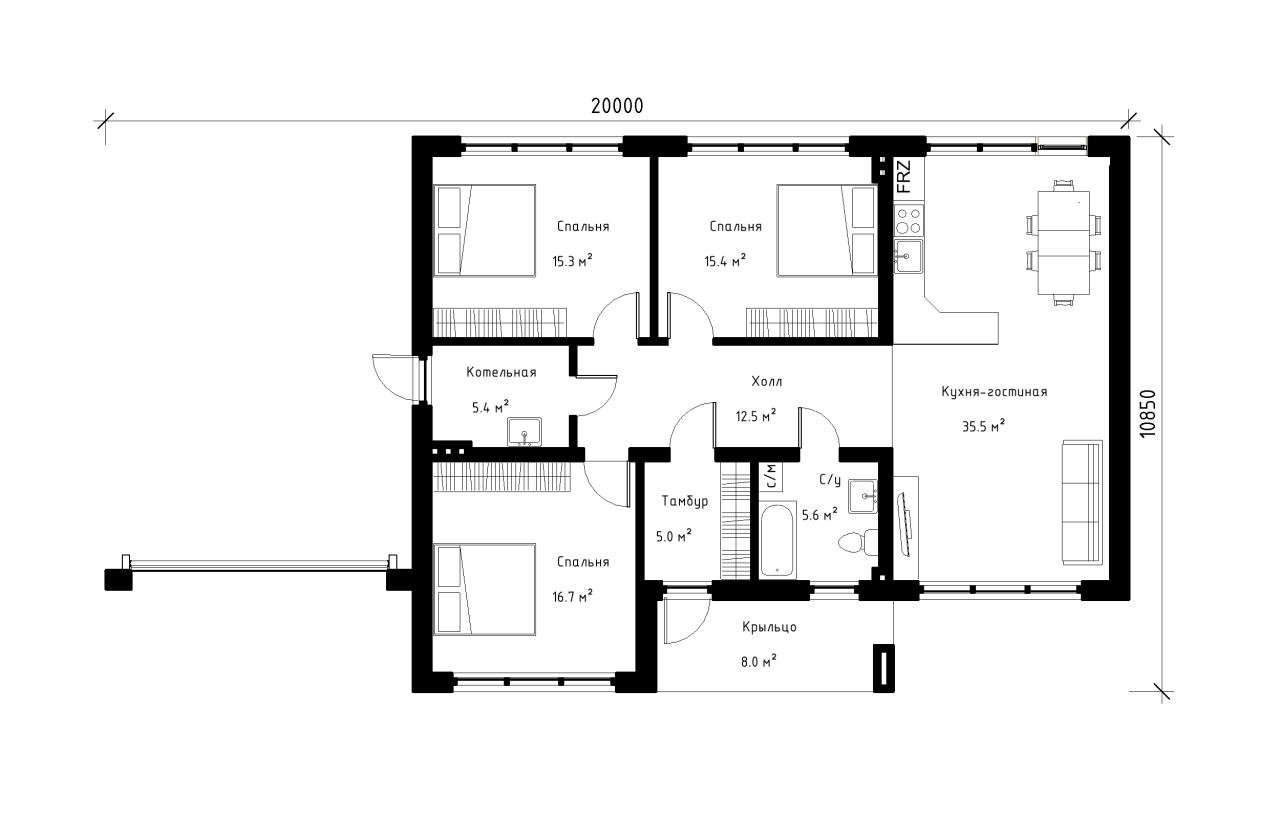 Одноэтажный дом 119 м², 1.262, 5