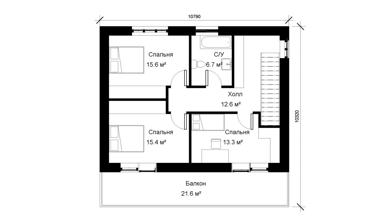 Двухэтажный дом 172 м², 2.12, 5